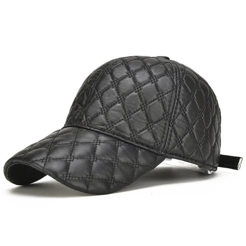 2026  Spring Genuine Sheepskin Leather 55-61CM Black Baseball Caps For Man Casual Street Gf Gorras Dad Hat