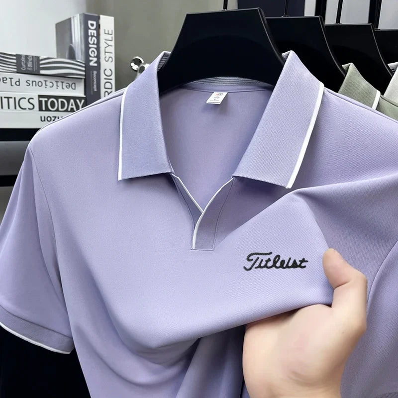 New Brand Men's Summer Short Sleeve Polo Shirt Lapel Exquisite Print Short Sleeve T-Shirt Fashion Casual Business Men's Clothing