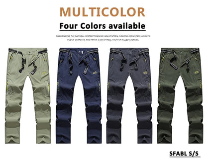 Lightweight Fishing Pants Stretch Waterproof Tactical Pants Men XL-5XL Summer Quick Dry Hiking Pants Men Zipper Pockets Trousers