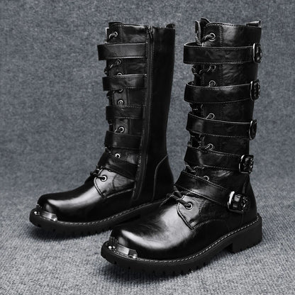 Men's boots four seasons new high-top outdoor casual boots safety protective work boots motorcycle boots plus size outdoor boots