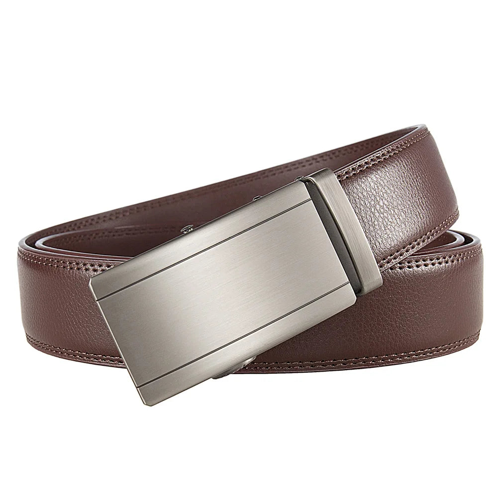 Famous Brand Belt Male Designer Automatic Buckle Genuine Leather Men Belt  Luxury Belts for Men 3.5cm New Black Brown Plus Size