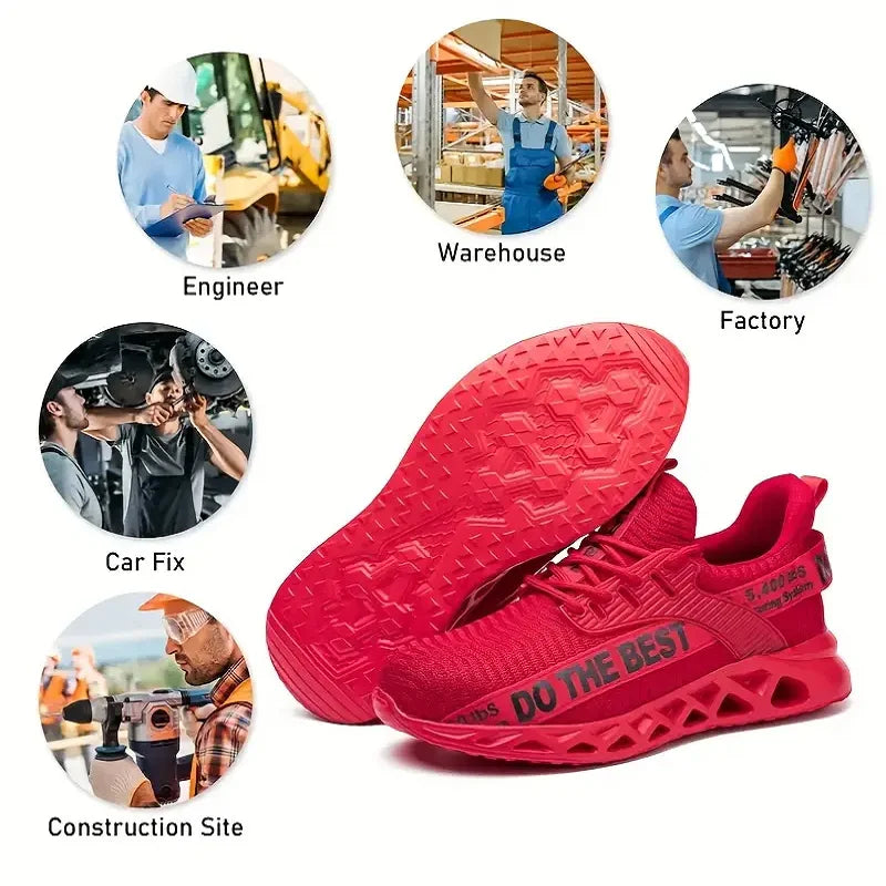 Steel Toe Safety Shoes for Men Women Light Protective Work Sneaker Anti-puncture Work Shoes Unisex Coustruction Safety WorkBoots