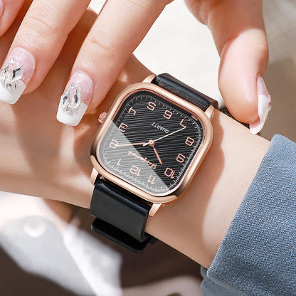 Fashion Square Women Watches Casual Silicone Strap Quartz Watch for Girls Clock Reloj Mujer