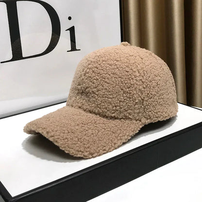Winter Hats For Women Baseball Caps Plush Thickened Warm Baseball Cap Female Casual Solid Color Fashion Design Outdoor