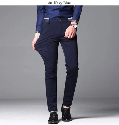 Men‘s Suit Pants Spring and Summer Male Dress Pants Business Office Elastic Wrinkle Resistant Big Size Classic Trousers Male