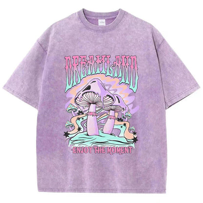 Dreamland Enjoy The Moment Graphic Men T Shirt Fashion Casual Tshirt Street Comfortable Tees Clothing Cool Big Size T-Shirts