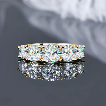 3.6ctw. D Moissanite Wedding Rings for Women 18k Gold Plated 925 Silver Promise Finger Jewelry Certified Lab Diamond Bands