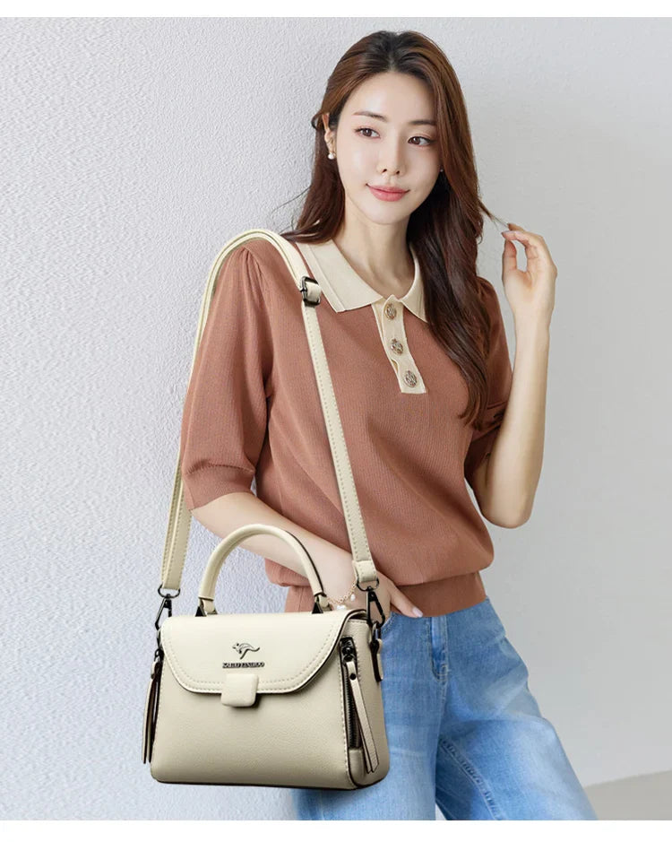 Authentic High Quality Soft Leather Luxury New Designer Fashion Casual Women's Shoulder Bag Handbag Crossbody Bags for Women2024