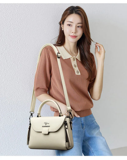 Authentic High Quality Soft Leather Luxury New Designer Fashion Casual Women's Shoulder Bag Handbag Crossbody Bags for Women2024