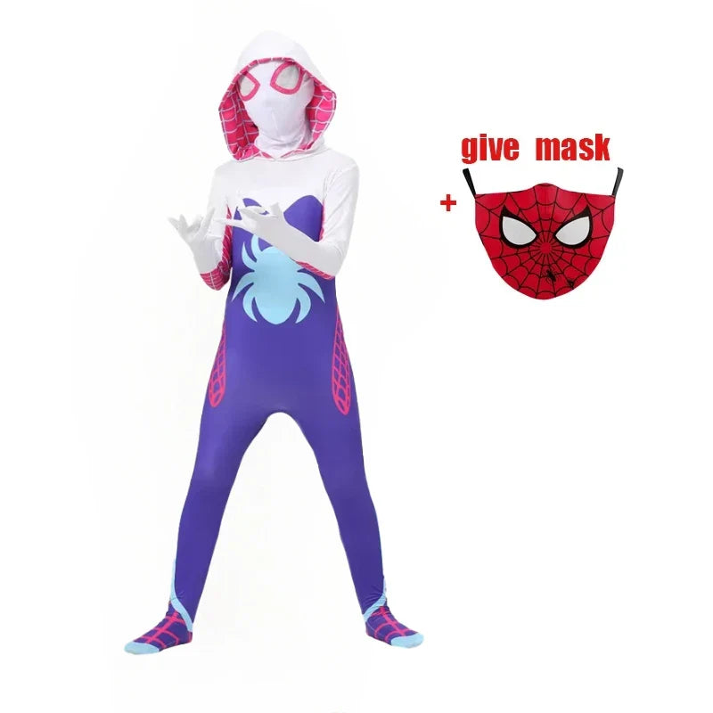 In Stock Superhero Spiderman Costume Set 3D Style Halloween Cosplay Bodysuit Jumpsuit Spider-Man Cosplay Bodysuit