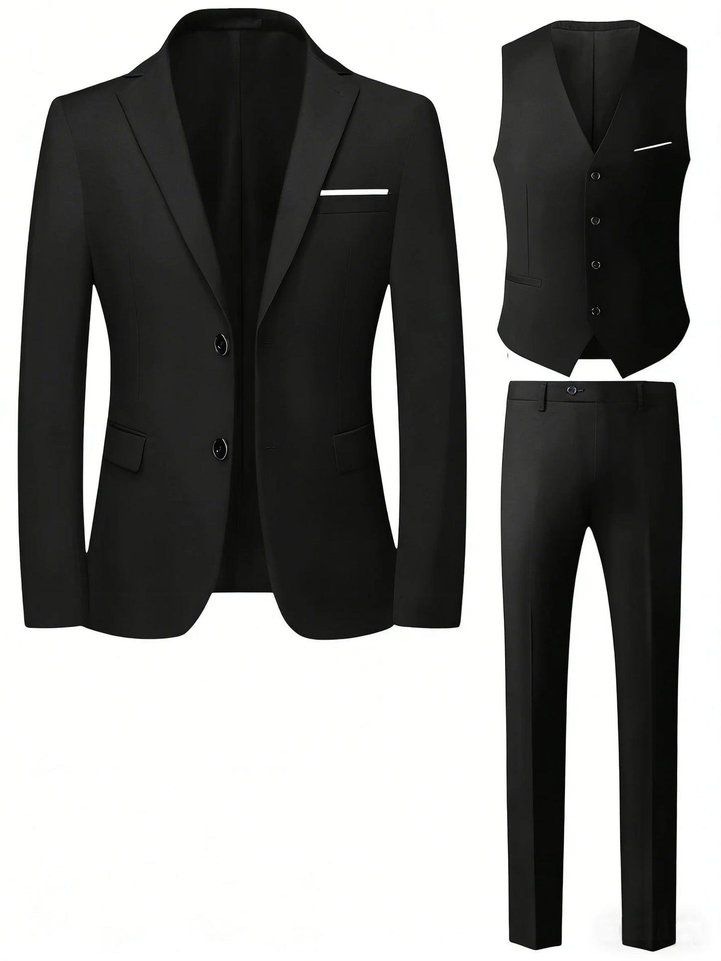 New Arrival Men's 3-Piece Suit Slim Fit Formal Set – Perfect for Wedding, Party, Business, Prom & All Formal Occasions