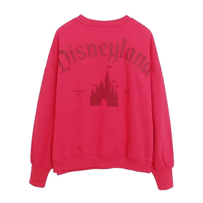 Mickey Mouse Letter Embroidery Sweatshirt New Women Long Sleeve O-Neck Pullover Jumper Tops