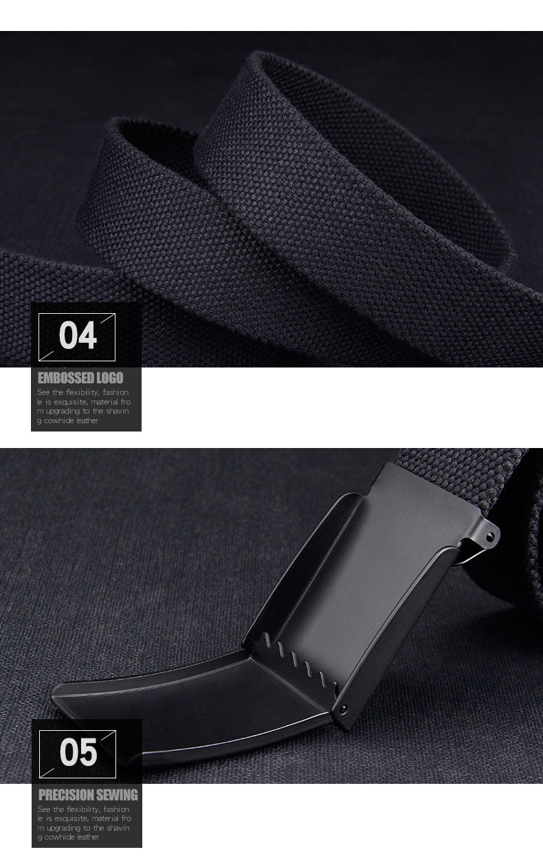 Plus LONG Size 160 150 140 130 120 110 cm Canvas Belts Men Black Automatic buckle Unisex Women Large Big Size Jeans Belts 2023