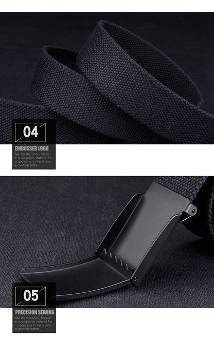 Plus LONG Size 160 150 140 130 120 110 cm Canvas Belts Men Black Automatic buckle Unisex Women Large Big Size Jeans Belts 2023