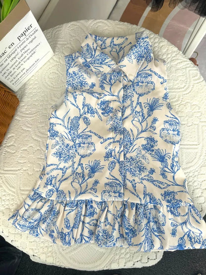 Baby Girl Princess Floral Short Dress Infant Toddler Child Elegant Sleeveless Vestido Birthday Party Pageant Baby Clothes 1-10Y