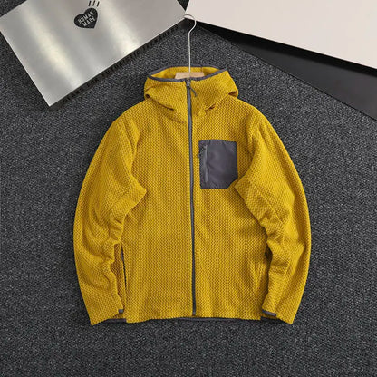 Outdoor Men's and Women's Leisure Sports Fishing Travel Trend Mountain Grab Velvet Hooded Wavy Camping All-match Jacket