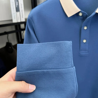 Design Brand Men's Polo Shirt Lapel Exquisite Embroid Long Sleeve Autumn New Breathable T-Shirt Business Leisure Trend Men'swear