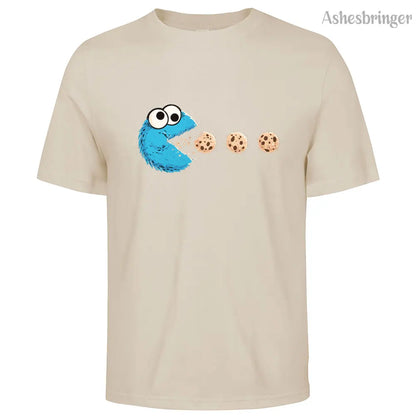 Mens Cotton Funny NomNom-Cookie Adventure Graphic T Shirt on Unisex Street Casual Style Tee for Men and Women
