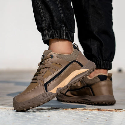 New Safety Men Work Sneakers Anti-smash Indestructible Shoes Steel Toe Protective Boots Anti-puncture Brown Work Safety Shoes