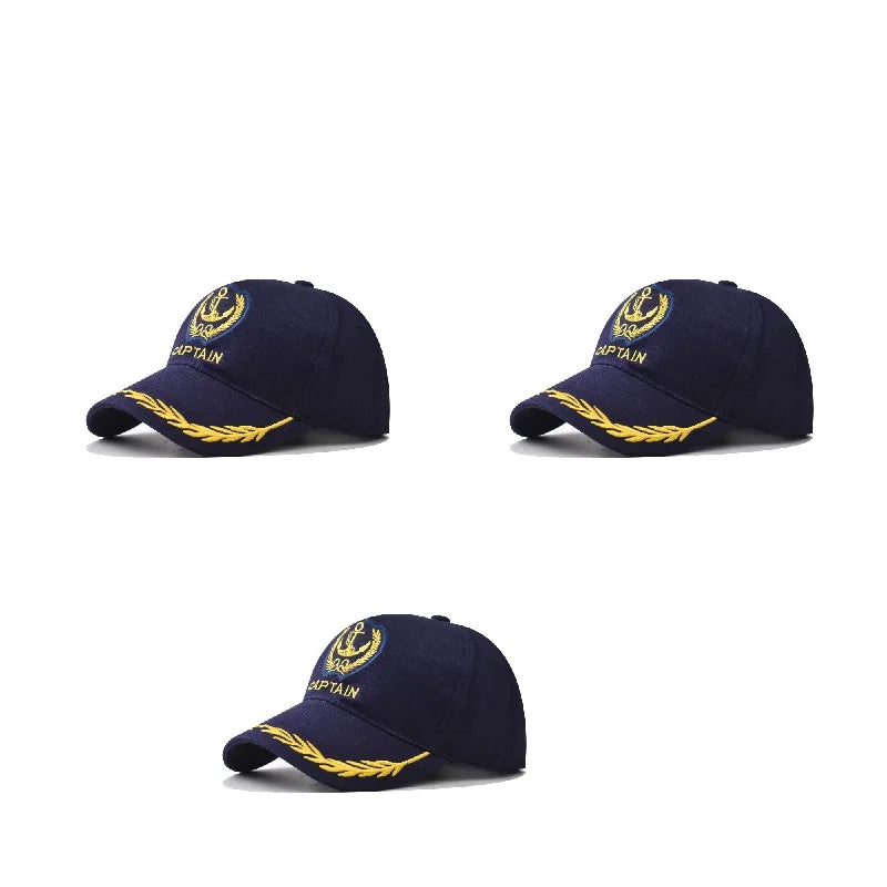 Men Women Baseball Caps Nautical Marine Sailor Navy Captain Hats Adjustable Cotton Hat for Party Performance Costume Cosplay Y2K