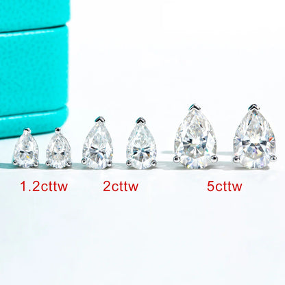 10K Gold Post 5/2/1.2ct Pear Cut Moissanite Stud Earrings Anti-allergy Eearrings For Women Jewelry Wholesale