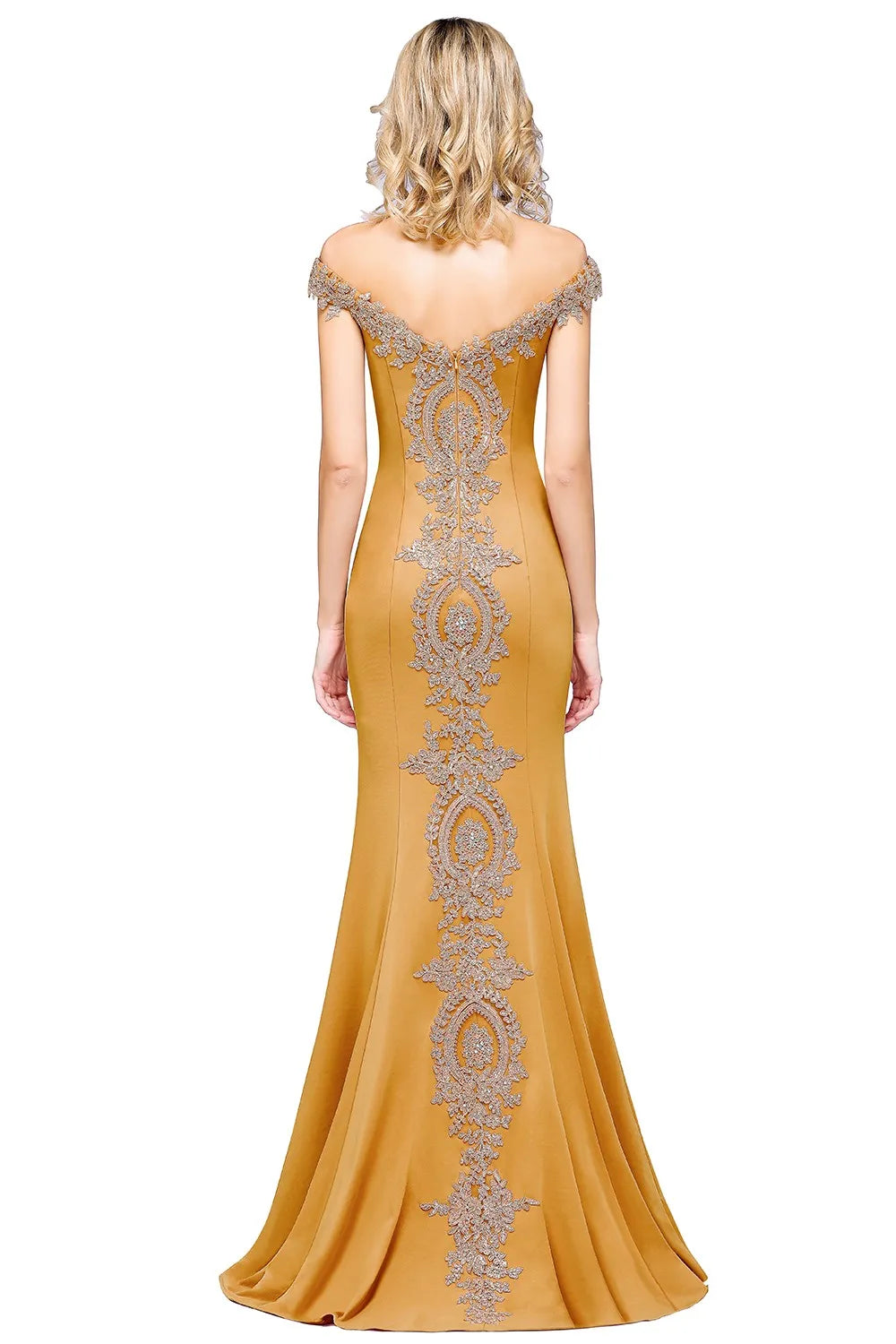 Gold Rose Lace Mermaid Prom Dresses For Women Burgundy Long Sexy Open Back Cap Sleeve Elegant Evening Party Gown Vestido de Gala