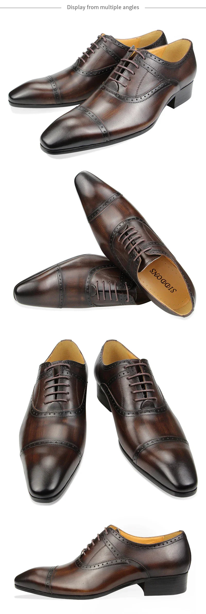 Elegant Formal Men Shoes Top Layer Cow Leather Oxfords Business Office Lace Up Luxury Design Handmade Dress Fashion Males' Shoe