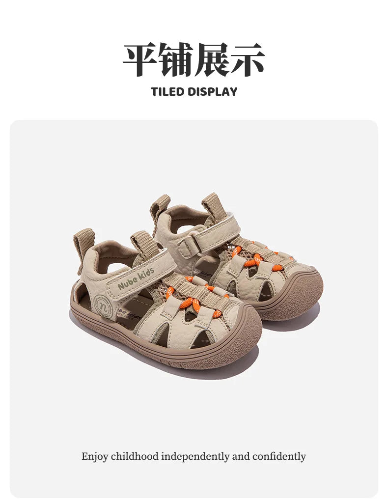 High Quality Children Sandals Summer Kids Beach Shoes Sport Sandals Little Boys Girls Close-toed Sandals Pink, Black, Khaki