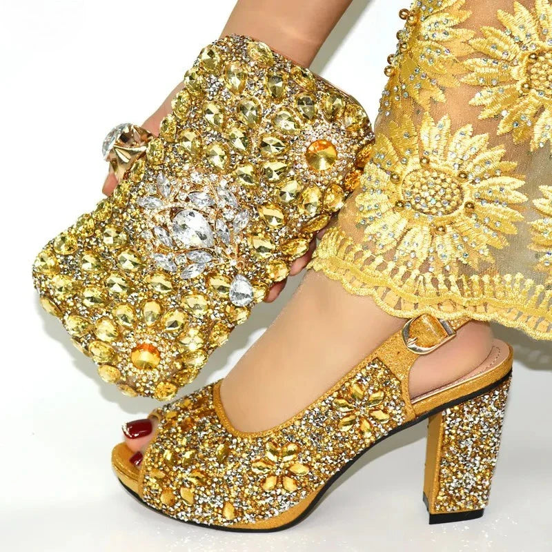 Fashion Women Shoes and Bags To Match Set Italy Party Pumps Italian Matching Shoe and Bag Set for Party shoes