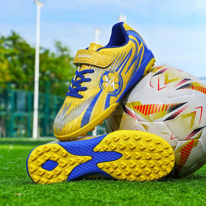 Kids Football Shoes Turf Soccer Cleats Non Slip Lightweight Training Sneakers Indoor Outdoor Futsal Boots Breathable Boys Girls