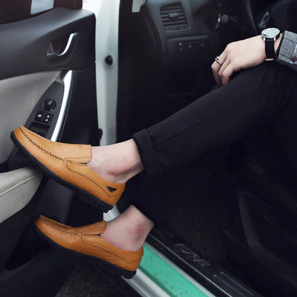 Leather Men Casual Shoes Luxury Brand 2024 Mens Loafers Moccasins Breathable Slip on Black Driving Shoes Plus Size 37-47