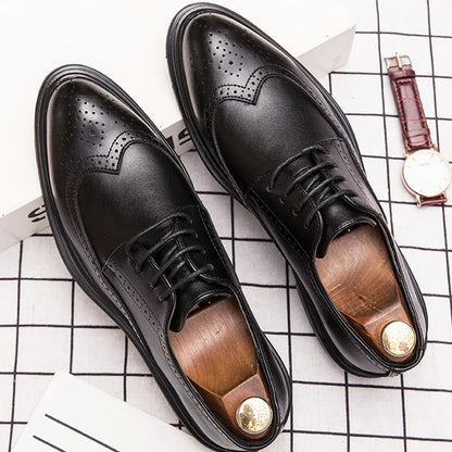 High Quality Brogues Men's Dress Shoes Classic Casual Business Shoes Men Trend Wedding Formal Office Oxford Leather Shoes Men