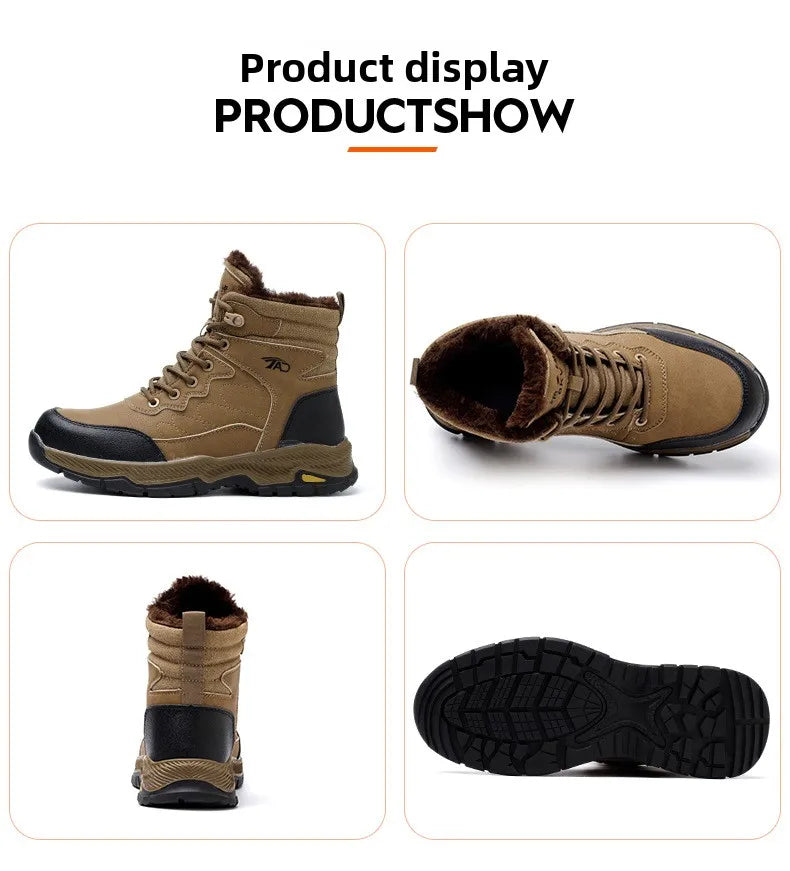 Insulated Anti Smashing  Anti Stabbing Welding Shoes for Safety Work Electricians Use Plush and Thickened Labor Protection Shoes