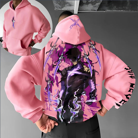 Parent-child Clothing Autumn and Winter Japanese Hotblooded Animation Classic Character Hoodie Men's and Women's