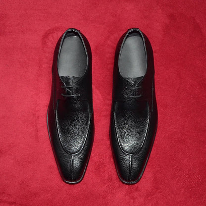 Italian Classy Men's Wedding Dress Shoes Black Genuine Cow Leather Lace-up Office Business Elegant Social Derby Formal Shoes Man
