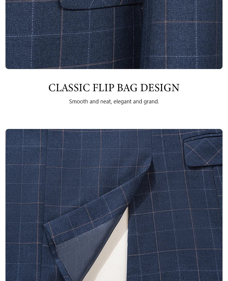 High Quality Plaid suit Formal Business Office Men's Suits Fashionable and Casual evening gown