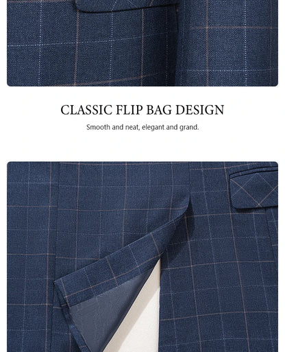 High Quality Plaid suit Formal Business Office Men's Suits Fashionable and Casual evening gown