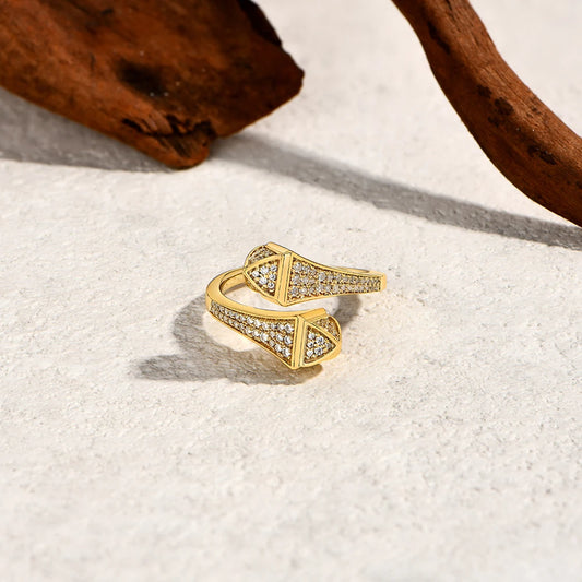 Double Snake S925 Silver Moissanite Rings Women Men Lab Diamond Adjustable Ring 18KGold Plated Luxury Jewelry for Party