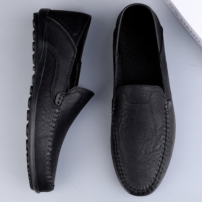 Fashion Men Casual Leather Shoes Luxury Italian Soft Men Loafers Handmade Moccasins Men Breathable Slip on Boat Shoes Plus Size