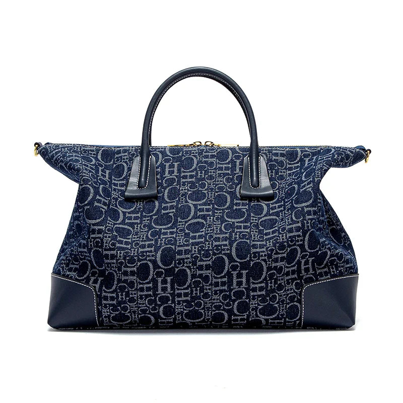 Women's Travel Bag 2025 New Cowboy Splicing Design Tote Bag Women's Large Capacity Crossbody Bag