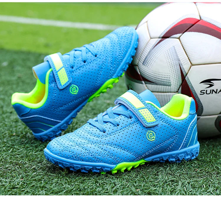 Children's Boys Low-Top Football Shoes Summer Breathable Sport Training Sneakers Outdoor Youth Turf Soccer Shoes