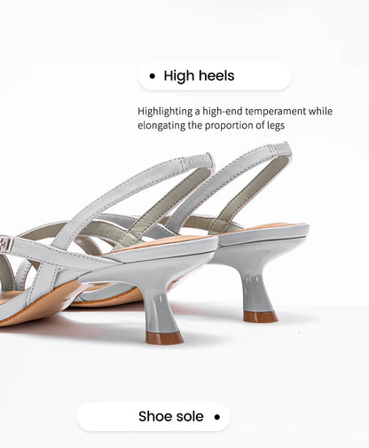 Heels Women's New Comfortable Sheepskin Leather Low Heel Sandals Wedding Banquet Women's Shoes