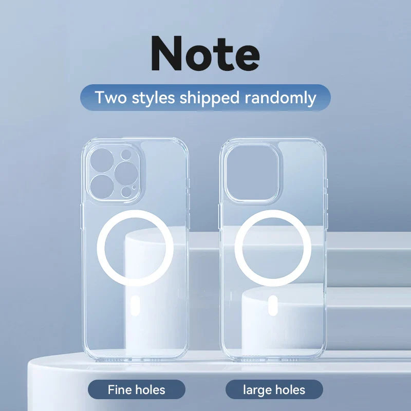 Magnetic Transparent Case For iPhone 15 14 13 Pro Max Case For Magsafe Wireless Charge Shockproof Cover Anti-fall