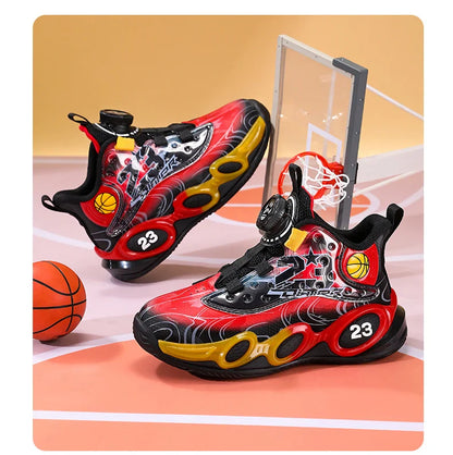 Children‘s Basketball Shoes Non-slip Breathable Basketball Sports Training Shoes Boys Girls Sneaker Outdoor Lace-up Running Shoe