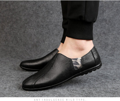 Genuine Leather Men Casual Shoes Luxury Brand Soft Mens Loafers Breathable Moccasins Slip on Lazy Driving Shoes Plus Size 38-47