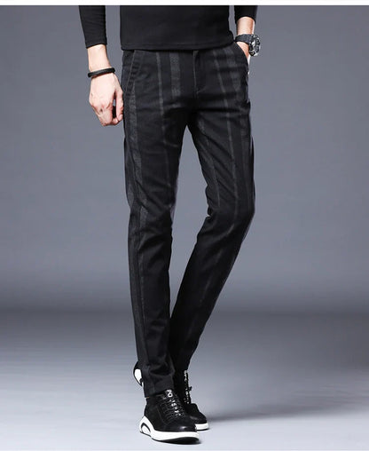 Business Casual Pants Men Slim Fit Fashionable Outdoor Elastic Breathable Sports Pants Formal Fashion Korean Clothes Trousers