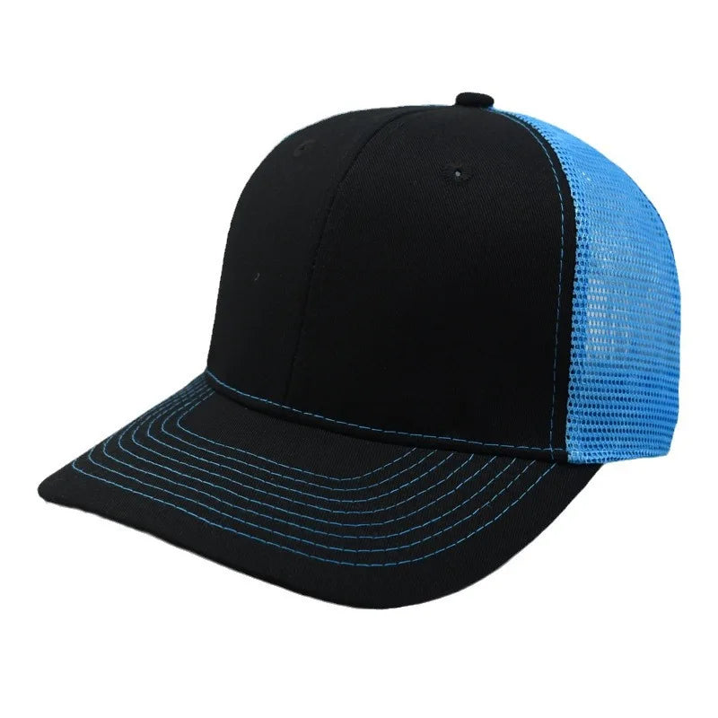 New Fashion Slight Curved Brim Baseball Cap For Men Women Summer Breakable Net Blank Truck Caps Sun Hat