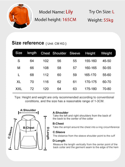 Solid Color Casual Hoodie For Female Pocket Creative Hoody All-Match Street Clothes Womens Fleece Unisex Pullovers