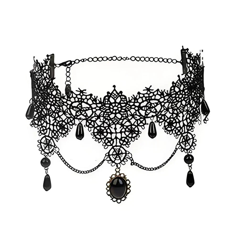 Punk Black Sexy Lace Chokers Necklace For Women Fashion Retro Clavicle Chain Halloween Collar Choker Steampunk Gifts