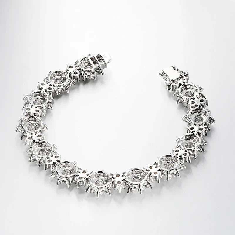 Luxury Sunflower 2.8-5.8cttw Full D Color Moissanite Drop Earrings for Women S925 GRA Certified Diamond Tassel Earring Gift